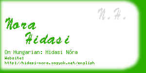 nora hidasi business card