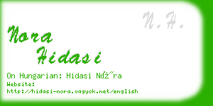 nora hidasi business card